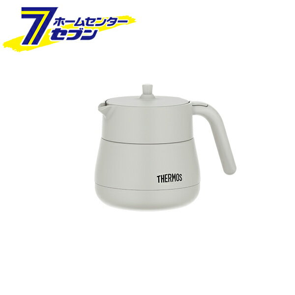サーモス 真空断熱 ティーポット 0.45L（ライトグレー） TTE-450 LGY [保温ポット 保冷ポット 魔法びん 茶こし付き 卓上ポット保冷 保温 THERMOS]