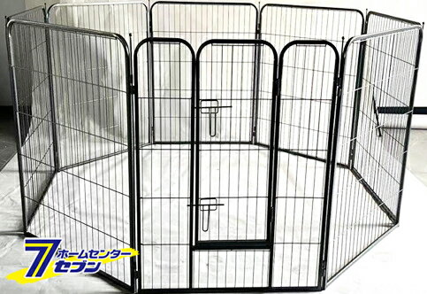 【ポイント10倍】8面 ペット用サークル 100 ブラック [ケージ ゲージ ペット用ハウス 犬用品 黒 森光商..
