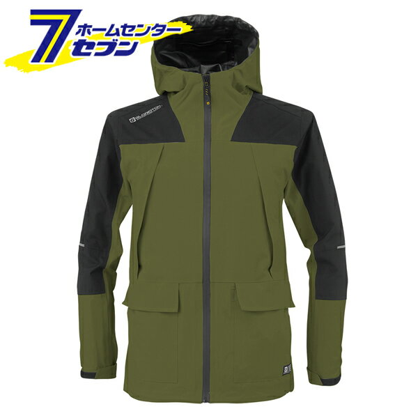 4WAYストレッチ レインジャケット アーミー M G-5411 [レインウェア 上着 反射テープ 多機能 コーコス信岡]