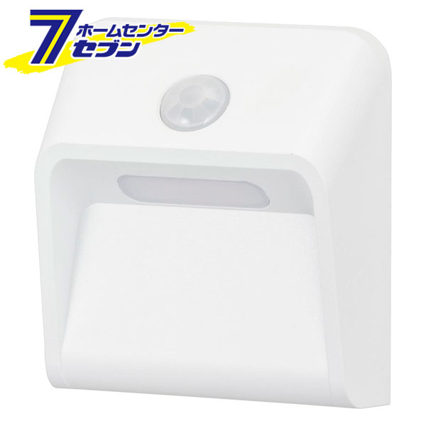 LEDナイトライト 明暗・人感センサー付き 壁面照射タイプ 電球色 (品番)06-1764 NIT-ALA6JW-WL [照明器..