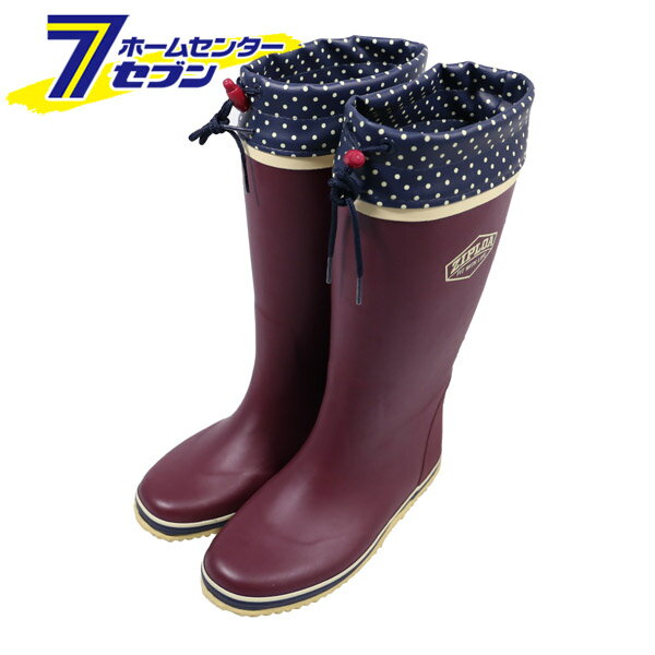 婦人長靴 履き口カバー紐付き ロングブーツ ワイン (LL) 24.5~25.0cm LB-555 [作業長靴 作業ブーツ 長靴 ロング 吸汗速乾 畑 農作業 水産 防水 コーコス信岡 CO-COS]