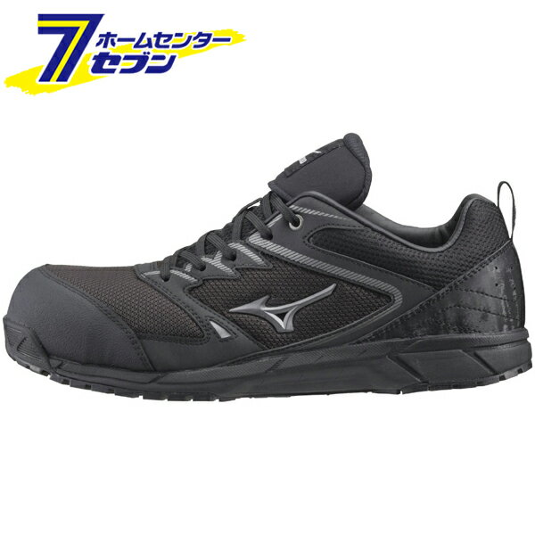 ミズノ オールマイティ ワークシューズ 25cm ブラック×シルバー VS F1GA180309250 [メンズ 男性 ワーキング スニーカー ローカット 紐靴 軽量 作業靴](hc9)