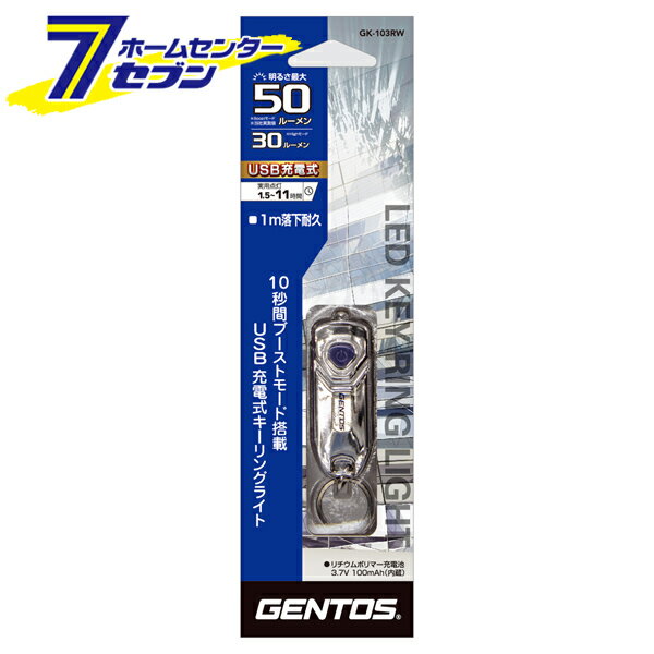 USB充電式 LED キーライト KEY LIGHT GK-103RW [LEDライト キーホルダー 携帯 コンパクト ハンディライ..