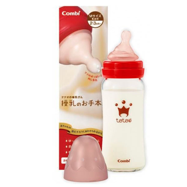 Combi(コンビ)　テテオ　授乳のお手本　哺乳びん　耐熱ガラス製　240ml　Mサイズ乳首付