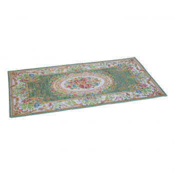 Character Pattern - ゴブラン織シェニールマット グリーン 約70×120cm HR90470GN【メーカー直送：代金引換不可：同梱不可】【北海道・沖縄・離島は配達不可】