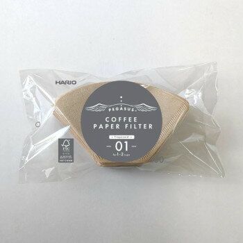 HARIO ハリオ ペガサスコーヒーペーパーフィルター01 1〜2杯用 ブラウン 100枚×10個セット PEF-01-100M【メーカー直送：代金引換不可：同梱不可】【北海道・沖縄・離島は配達不可】