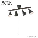オーム電機 OHM 室内照明器具 4灯シーリングライト ブラック 電球別売 LT-YN40AW-K【メーカー直送:代金引換不可:同梱不可】【北海道・沖縄・離島は配達不可】