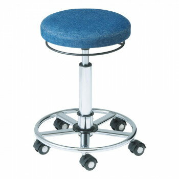 Stools - サロン向け スターカッティングチェア(ブラックキャスター) デニム地 63004【メーカー直送：代金引換不可：同梱不可】【北海道・沖縄・離島は配達不可】