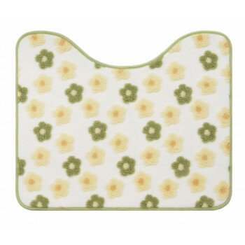 ふわりんこトイレマット　フラワー グリーン【メーカー直送：代金引換不可：同梱不可】【北海道・沖縄..