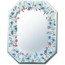 ユーパワー NATURAL STYLE FGデザイン 八角ミラー 「フィールドフラワー ブルー」 FM-05086【メーカー直送:代金引換不可:同梱不可】【北海道・沖縄・離島は配達不可】