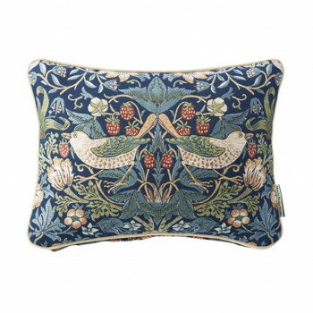 川島織物セルコン モリスデザインスタジオ いちご泥棒 ピロークッションカバー 40×30cm LL1710 ブルー【メーカー直送：代金引換不可：同梱不可】【北海道・沖縄・離島は配達不可】