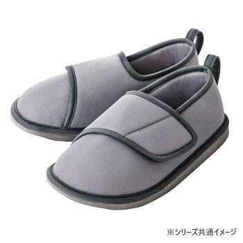 ※パッケージ、デザイン等は予告なく変更される場合があります。※画像はイメージです。商品タイトルと一致しない場合があります。わずかな段差や滑りやすい床での転倒を予防する室内専用シューズです。履きやすく履かせやすい面ファスナー式。中敷の滑り止め加工により足のズレを予防します。底面には3か所の滑り止めがあります。サイズ参考足サイズ:27.0〜28.5cm(参考足囲:24.5〜26.5cm)個装サイズ：40×28×8cm重量個装重量：360g素材・材質本体:ポリエステル中敷:ポリエステル・PVC底面:EVA滑り止め:ゴム仕様洗濯機洗い可(ネット使用)生産国中国広告文責:株式会社ホームセンターセブンTEL:0978-33-2811※パッケージ、デザイン等は予告なく変更される場合があります。※画像はイメージです。商品タイトルと一致しない場合があります。fk094igrjs