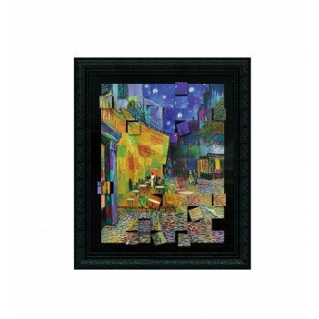 名画モザイクアート 〜アートフレーム〜 Lサイズ ゴッホ「夜のカフェテラス」 AM-16002【メーカー直送：代金引換不可：同梱不可】【北海道・沖縄・離島は配達不可】