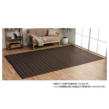 ※パッケージ、デザイン等は予告なく変更される場合があります。※画像はイメージです。商品タイトルと一致しない場合があります。細いストロー状のような素材を細いパイプ状にして織り込んだ敷物。強度が高くしっかりとしています。カビが発生しにくい素材なので、ダニなども寄り付きにくいです。一般的な除菌スプレーで拭いても色落ちせず、常に清潔な状態を保つことができます。リビング、お子様のお部屋など様々なシーンで活躍します。※掲載写真は表記サイズと異なる場合がございます。※画面上のカラーはご使用ブラウザやモニターの設定により、実物とは若干異なる場合がございます。サイズ江戸間1畳(約87×174cm)個装サイズ：50.0×90.0×2.0cm重量個装重量：900g素材・材質ポリプロピレン100%仕様水洗い可カラー:ブラウン生産国日本広告文責:株式会社ホームセンターセブンTEL:0978-33-2811※パッケージ、デザイン等は予告なく変更される場合があります。※画像はイメージです。商品タイトルと一致しない場合があります。fk094igrjs