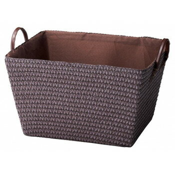 収納バスケット 取手付き ダークブラウン SF-501DBR【メーカー直送：代金引換不可：同梱不可】【北海道・沖縄・離島は配達不可】