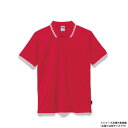 ボンマックス MS3121 ライン入りベーシックドライポロシャツ(ポリジン加工) レッド (3) M LIFEMAX【メーカー直送:代金引換不可:同梱不可】【北海道・沖縄・離島は配達不可】