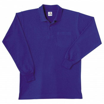 桑和 0020 長袖ポロシャツ(胸ポケット付き) Mサイズ ブルー(8)【メーカー直送：代金引換不可：同梱不可..