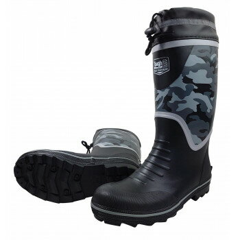 喜多 迷彩安全ゴム長靴(カバー付) L(25.5〜26.0cm) ブラック KR7260【メーカー直送：代金引換不可：同梱不可】【北海道・沖縄・離島は配達不可】