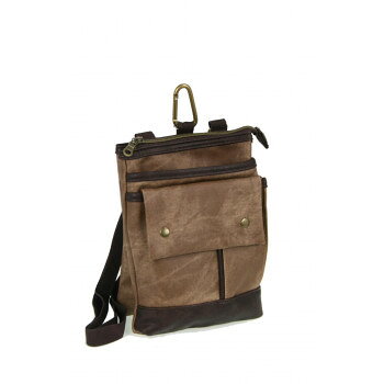 Tote Bag Type - 優美社　1854-00　CUBIC CORE （キュービックコア） フラップ付きデニムPUシザーバッグ ブラウン【メーカー直送：代金引換不可：同梱不可】【北海道・沖縄・離島は配達不可】