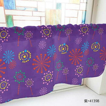 カフェカーテン 花火 800×450mm 紫・41398【メーカー直送：代金引換不可：同梱不可】【北海道・沖縄・離島は配達不可】