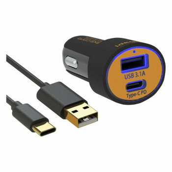 アークス(axs) X-220 3.6A PD＆USB 2ポートチャージャー Type-Cケーブル付 ...