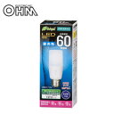 OHM LED電球 T形 E26 60形相当 昼光色 LDT7D-G IS21【メーカー直送:代金引換不可:同梱不可】【北海道・沖縄・離島は配達不可】
