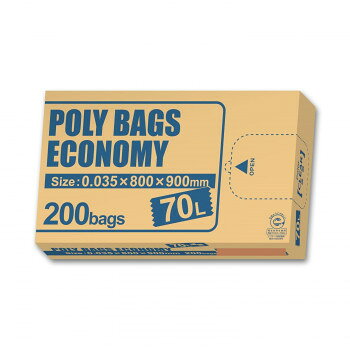 オルディポリバッグエコノミー BOX 70L 0.035mm 透明 200P 000040501【メーカー直送：代金引換不可：同梱不可】【北海道・沖縄・離島は配達不可】