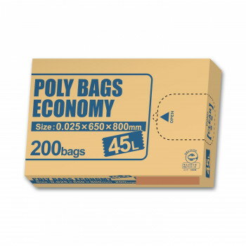 オルディ ポリバッグエコノミー BOX 45L 0.025mm 透明 200P 000040701【メーカー直送：代金引換不可：同梱不可】【北海道・沖縄・離島は配達不可】