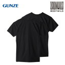 グンゼ インナーTシャツ BODYWILD 半袖 クルーネック 2枚組 ブラック M BW5013A【メーカー直送:代金引換不可:同梱不可】【北海道・沖縄・離島は配達不可】(4)