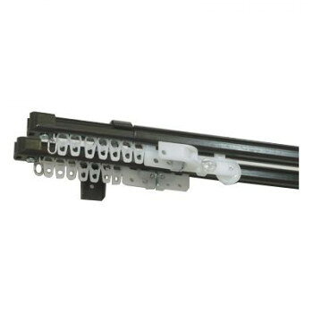 Other - 伸縮カーテンレール クロスライド 4mダブル(2.1-4.0m) ダークウッド【メーカー直送：代金引換不可：同梱不可】【北海道・沖縄・離島は配達不可】