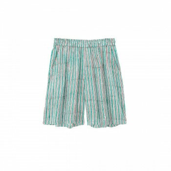 ショートパンツ ストライプブロックプリント ミントブルー 11725007082【メーカー直送：代金引換不可：同梱不可】【北海道・沖縄・離島は配達不可】