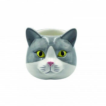 キャットセラミック フラワーポット(S) ハチワレ 4009566-02【メーカー直送：代金引換不可 ...