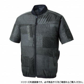 サンエス ショートスリーブジャケット 9:ブラックデニム L KF92440【メーカー直送：代金引換不可：同梱不可】【北海道・沖縄・離島は配達不可】