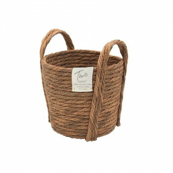 ティーライフ モネ フェイクPE バスケット ラウンド S ブラウン 74506【メーカー直送：代金 ...