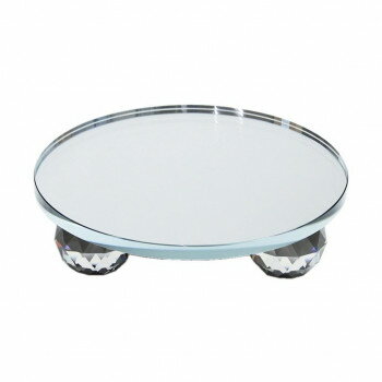 フラワーアレンジ クリスタル台 ラウンド ミラー 130 K-2690【メーカー直送：代金引換不可：同梱不可】..