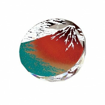 フラワーアレンジ クリスタルペーパーウエイト 赤富士 FC-687【メーカー直送：代金引換不可：同梱不可..