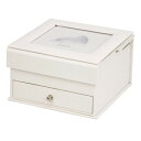フラワーアレンジ 引き出し&フォトフレーム付レザー調ボックス WH FC-670【メーカー直送:代金引換不可:同梱不可】【北海道・沖縄・離島は配達不可】