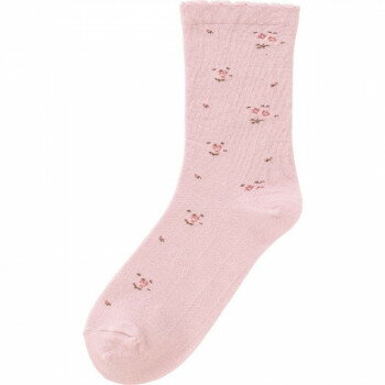 ケアファッション 足首ゆったり名前の書ける柄ソックス(婦人) ピンク 22～24cm 0185001【メーカー直送：代金引換不可：同梱不可】【北海道・沖縄・離島は配達不可】