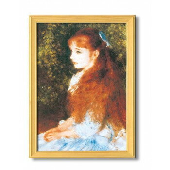 ルノワール複製名画額 「可愛いイレーネ」 桧フレーム A3サイズ 17034【メーカー直送：代金引換不可：同梱不可】【北海道・沖縄・離島は配達不可】