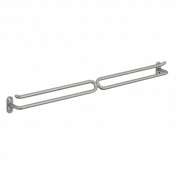 シロクマ U形二段掛棒 350mm シルバー塗装 NH-5【メーカー直送：代金引換不可：同梱不可】【北海道・沖縄・離島は配達不可】