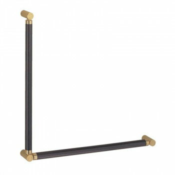 シロクマ ポール手すりL形 ダークブラウン/純金 BR-585 -【メーカー直送：代金引換不可：同梱不可】【北海道・沖縄・離島は配達不可】