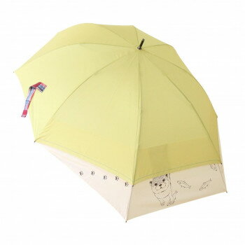 三国 グラスファイバー骨 バックスライド傘 カワウソ イエロー S1112911【メーカー直送：代金引換不可..