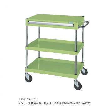 サカエ CSパールワゴン中量タイプ 引出し付 グリーン CSP-6082A【メーカー直送：代金引換不可：同梱不可】【北海道・沖縄・離島は配達不可】