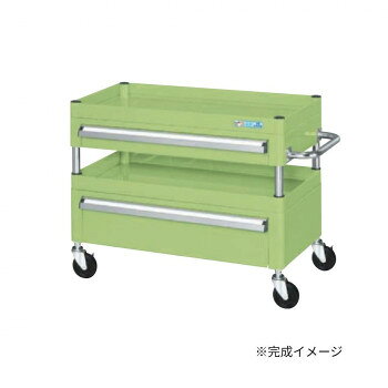 サカエ CSパールワゴン中量タイプ 引出し付 グリーン CSP-7562AC【メーカー直送：代金引換不可：同梱不可】【北海道・沖縄・離島は配達不可】