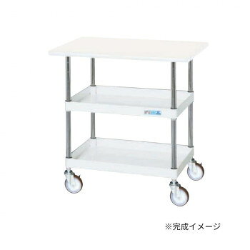 サカエ CSパールワゴン中量タイプ 天板付 パールホワイト CSP-7572VNUW【メーカー直送：代金引換不可：同梱不可】【北海道・沖縄・離島は配達不可】