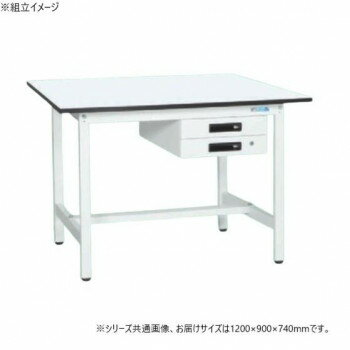 Rakuten - サカエ 軽量作業台KAタイプ キャビネット2段付 抗菌加工 1200×900×740mm KA-129BMW【メーカー直送：代金引換不可：同梱不可】【北海道・沖縄・離島は配達不可】