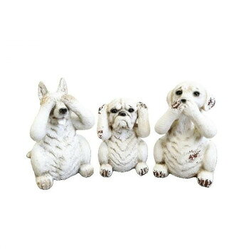 China Ornaments - オブジェ 置物 ディスプレイ 犬 3個セット 1512TWO003【メーカー直送：代金引換不可：同梱不可】【北海道・沖縄・離島は配達不可】