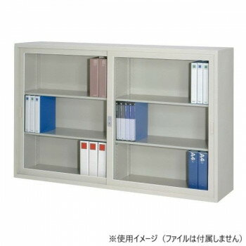 A4対応書庫(D:400/W:1760/H:1110) 引違枠付書庫(ガラス戸) ニューグレー 棚板4枚付 COM-FJG40-G11W【メーカー直送：代金引換不可：同梱不可】【北海道・沖縄・離島は配達不可】