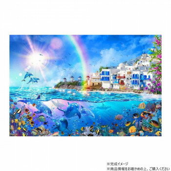 ※パッケージ、デザイン等は予告なく変更される場合があります。※画像はイメージです。商品タイトルと一致しない場合があります。ミコノス島をテーマに描いた爽やかな1枚です。青い海と虹のかかる空に映える真っ白な建物や、ミコノス島で人気の風車が遠望に描かれ、眩しく輝く太陽の下、夏の情景が広がります。透き通る海の中には優雅に泳ぐイルカの姿があり、地中海の美しさと生命の躍動が感じられるアートに仕上がっています。サイズ完成:50×75cm個装サイズ：22.0×29.0×5.0cm重量個装重量：800g仕様ピース数:1000難易度:4(C)Christian Riese Lassen生産国日本広告文責:株式会社ホームセンターセブンTEL:0978-33-2811※パッケージ、デザイン等は予告なく変更される場合があります。※画像はイメージです。商品タイトルと一致しない場合があります。fk094igrjs