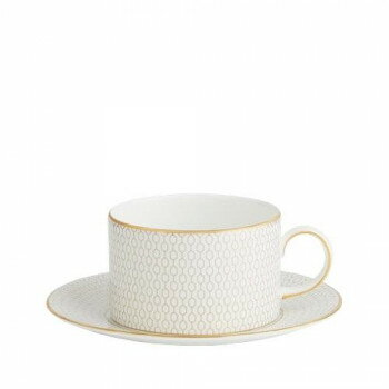（B） ウェッジウッド ジオ ゴールド ティーカップ＆ソーサー 40007548【メーカー直送：代金引換不可：同梱不可】【北海道・沖縄・離島は配達不可】
